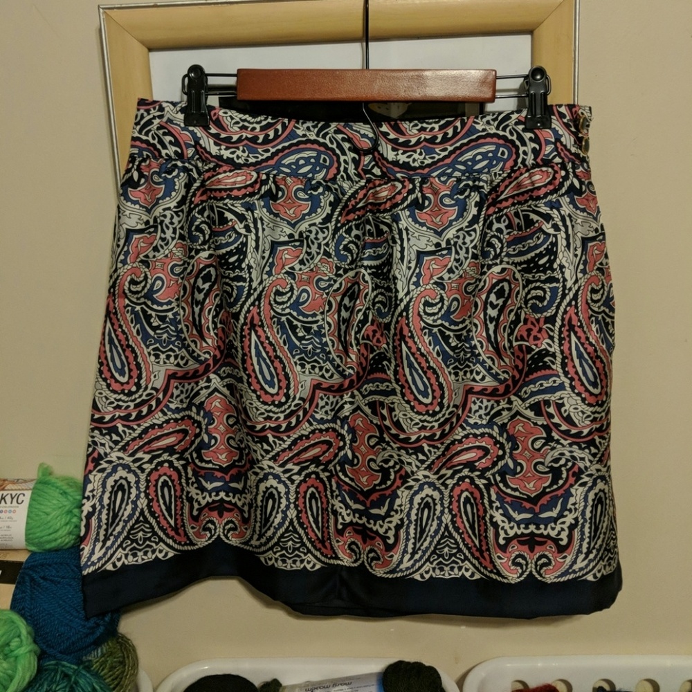 Vinyard Vines Pink Paisley Silk Skirt